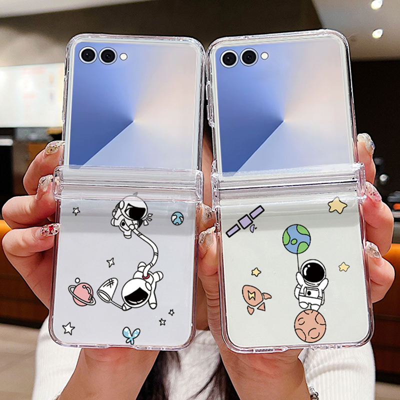 Phone Case Clear - Astronauts Pattern Folding Phone Case For