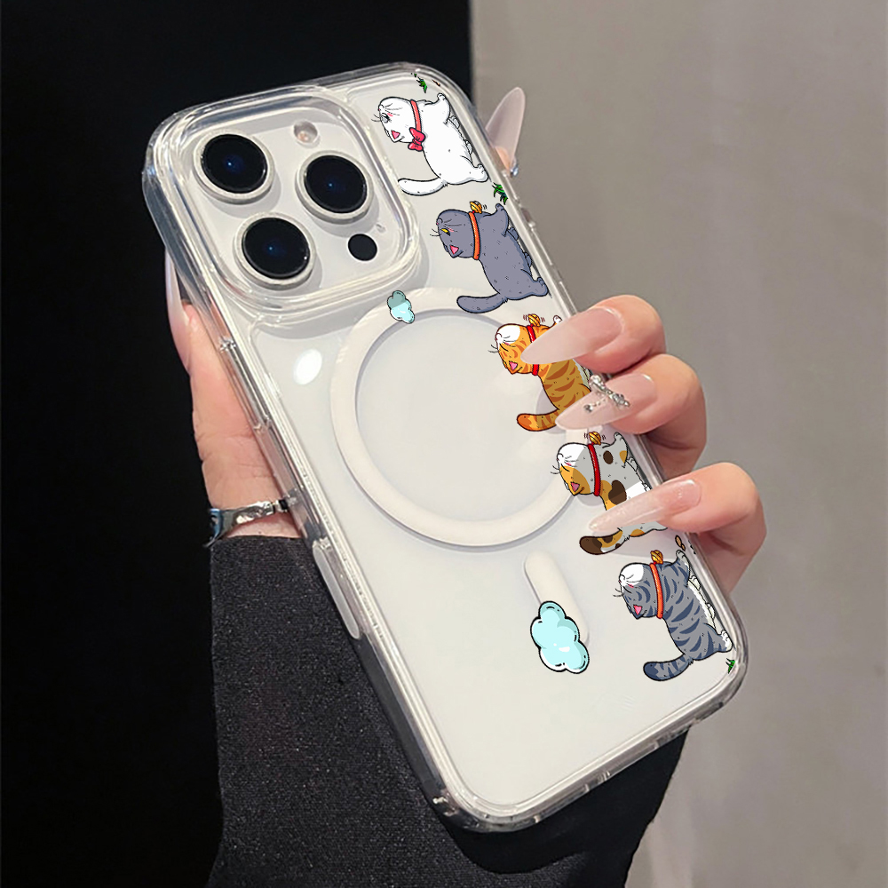 Phone Case Clear - Cute Cartoon Cat Clear Phone Case