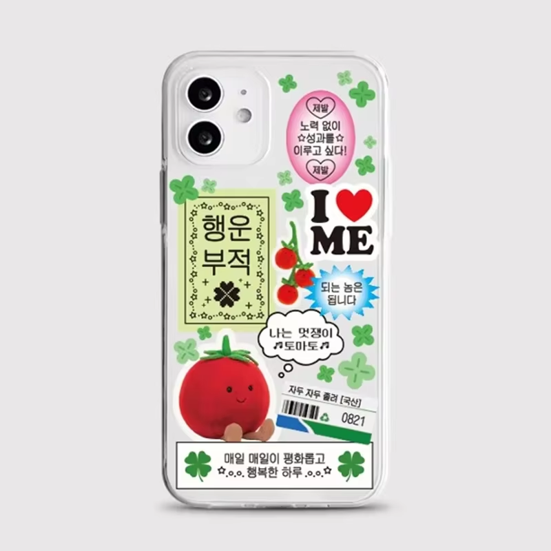 Korean Ins Cute Four Leaf Clov - đánh giá và giá Phone Case Clear