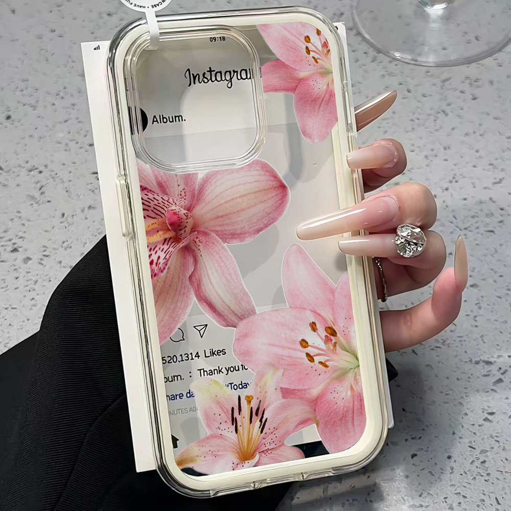 Pink Lily Flower Clear Phone C - đánh giá và giá Phone Case Clear