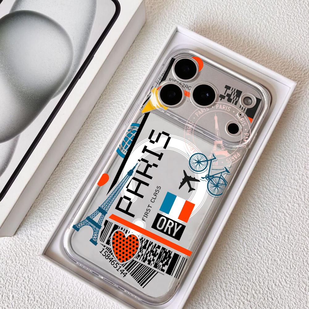 Plane Travel Ticket france Pho - đánh giá và giá Phone Case Clear