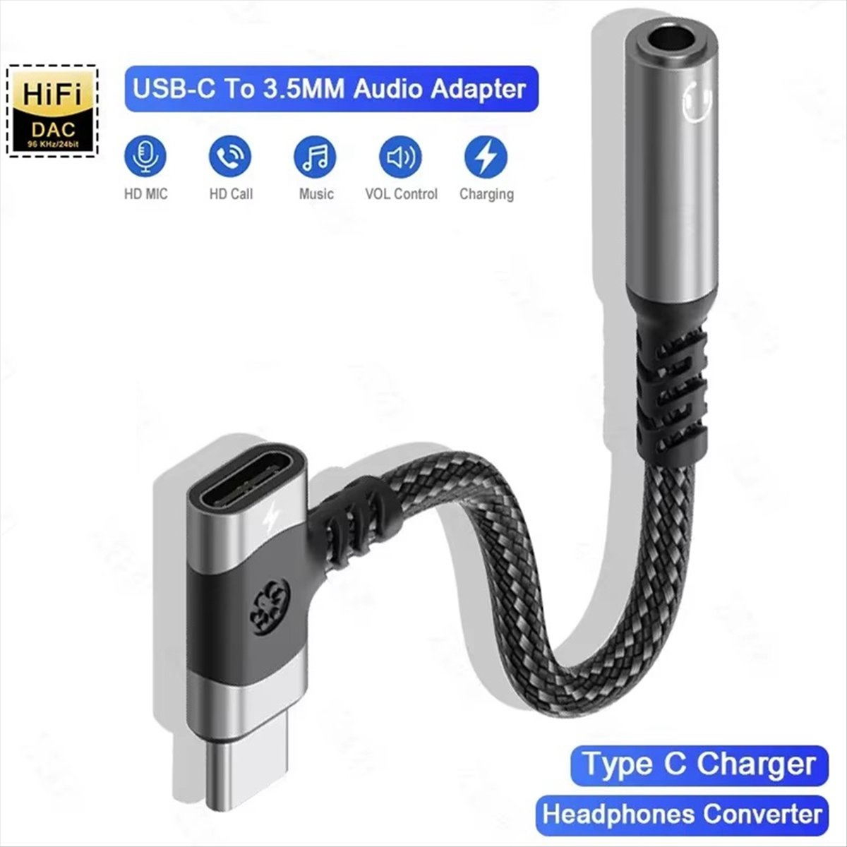 *A14E 2 in 1 USB C to 3.5mm Ja - đánh giá và giá Fast Charging Cable