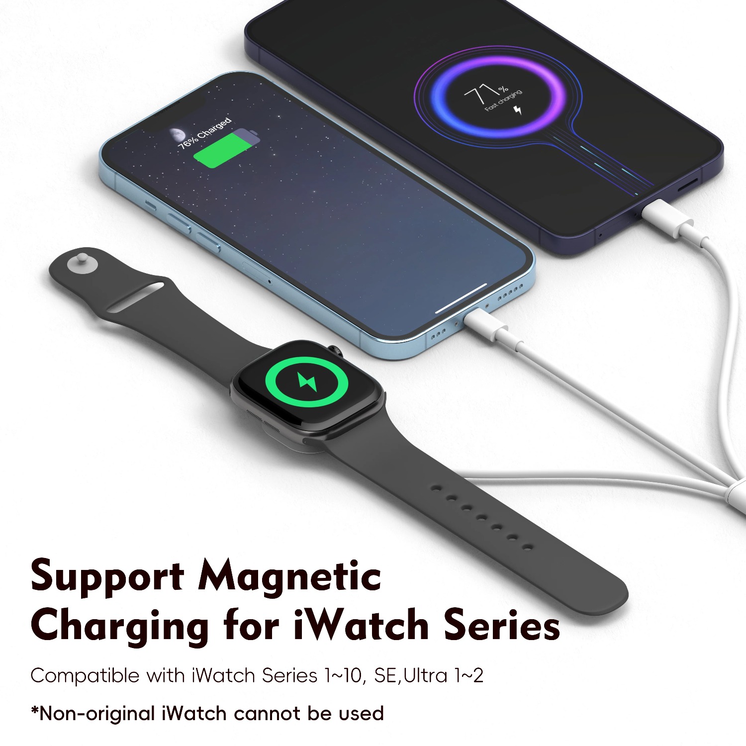 3 in 1  Magnetic Watch Charger - đánh giá và giá Fast Charging Cable