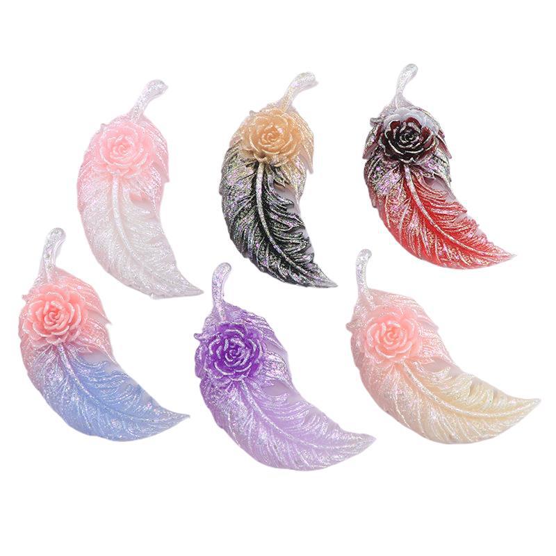 70PCS Rose Feather Resin DIY A - đánh giá và giá Phone Accessories Hanger
